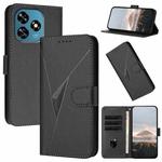 For Oukitel C51 Triangle Pattern Buckle Clasp Leather Phone Case(Black)