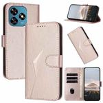 For Oukitel C51 Triangle Pattern Buckle Clasp Leather Phone Case(Rose Gold)