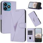 For Oukitel C51 Triangle Pattern Buckle Clasp Leather Phone Case(Light Purple)