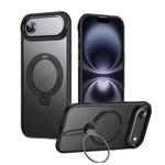 For iPhone 17 Air Double Ring MagSafe Magnetic Holder Phone Case(Matte Black)