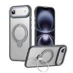 For iPhone 17 Air Double Ring MagSafe Magnetic Holder Phone Case(Matte Grey)