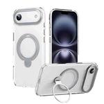 For iPhone 17 Air Double Ring MagSafe Magnetic Holder Phone Case(Transparent)