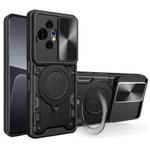 For TCL 50 NxtPaper CD Texture Sliding Camshield Magnetic Holder Phone Case(Black)