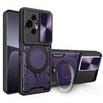 For TCL 50 NxtPaper CD Texture Sliding Camshield Magnetic Holder Phone Case(Purple)