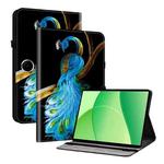 For OPPO Pad SE 11 inch Crystal Texture Colored Drawing Leather Tablet Case(Peacock)