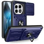 For OnePlus 13 5G Sliding Camshield TPU+PC Phone Case with Card Slot(Blue)