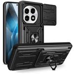 For OnePlus 13 5G Sliding Camshield TPU+PC Phone Case with Card Slot(Black)
