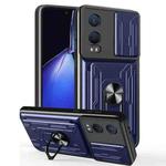 For OnePlus Nord CE4 Lite Sliding Camshield TPU+PC Phone Case with Card Slot(Blue)