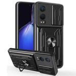 For OnePlus Nord CE4 Lite Sliding Camshield TPU+PC Phone Case with Card Slot(Black)