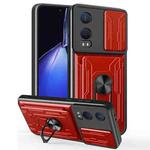 For OnePlus Nord CE4 Lite Sliding Camshield TPU+PC Phone Case with Card Slot(Red)