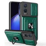 For OnePlus Nord CE4 Lite Sliding Camshield TPU+PC Phone Case with Card Slot(Dark Green)