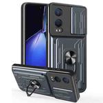For OnePlus Nord CE4 Lite Sliding Camshield TPU+PC Phone Case with Card Slot(Grey)