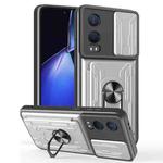 For OnePlus Nord CE4 Lite Sliding Camshield TPU+PC Phone Case with Card Slot(White)