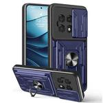 For OnePlus 13R 5G Sliding Camshield TPU+PC Phone Case with Card Slot(Blue)