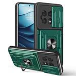For OnePlus 13R 5G Sliding Camshield TPU+PC Phone Case with Card Slot(Dark Green)