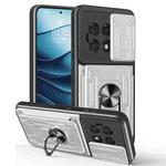 For OnePlus 13R 5G Sliding Camshield TPU+PC Phone Case with Card Slot(White)