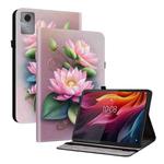 For Lenovo Idea Tab 11 / Xiaoxin Pad 2025 Crystal Texture Colored Drawing Leather Tablet Case(Lotus)