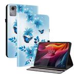 For Lenovo Idea Tab 11 / Xiaoxin Pad 2025 Crystal Texture Colored Drawing Leather Tablet Case(Blue Butterflies)