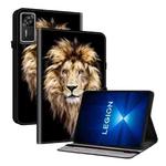 For Lenovo Legion Y700 Gen 4 Crystal Texture Colored Drawing Leather Tablet Case(Lion Head)