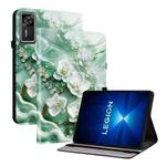 For Lenovo Legion Y700 Gen 4 Crystal Texture Colored Drawing Leather Tablet Case(Jade Flowers)
