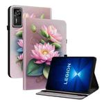 For Lenovo Legion Y700 Gen 4 Crystal Texture Colored Drawing Leather Tablet Case(Lotus)