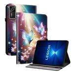 For Lenovo Legion Y700 Gen 4 Crystal Texture Colored Drawing Leather Tablet Case(Butterfly Love Flower)