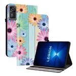 For Lenovo Legion Y700 Gen 4 Crystal Texture Colored Drawing Leather Tablet Case(Sunflowers)