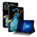 For Lenovo Legion Y700 Gen 4 Crystal Texture Colored Drawing Leather Tablet Case(Peacock)
