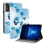 For Lenovo Legion Y700 Gen 4 Crystal Texture Colored Drawing Leather Tablet Case(Blue Butterflies)