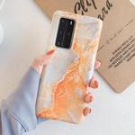 For Huawei P40 Glossy Marble Pattern Soft TPU Protective Case(Orange)