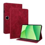 For OPPO Pad SE 11 inch Butterfly Flower Embossed Leather Tablet Case(Red)