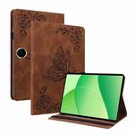 For OPPO Pad SE 11 inch Butterfly Flower Embossed Leather Tablet Case(Brown)