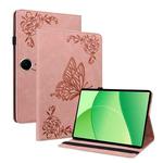 For OPPO Pad SE 11 inch Butterfly Flower Embossed Leather Tablet Case(Rose Gold)