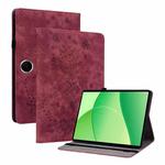 For OPPO Pad SE 11 inch Butterfly Rose Embossed Leather Tablet Case(Red)