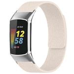 For Fitbit Charge 5 / Charge 6 xDfind Litchi Texture Magnetic Silicone Watch Band(Starlight)