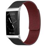 For Fitbit Charge 4 / Charge 3 xDfind Litchi Texture Magnetic Silicone Watch Band(Black Red)
