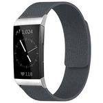 For Fitbit Charge 4 / Charge 3 xDfind Litchi Texture Magnetic Silicone Watch Band(Grey)