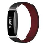 For Fitbit Inspire 2 / Ace 3 xDfind Litchi Texture Magnetic Silicone Watch Band(Black Red)