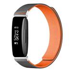 For Fitbit Inspire 2 / Ace 3 xDfind Litchi Texture Magnetic Silicone Watch Band(Grey Orange)