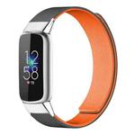 For Fitbit Luxe / Special Edition xDfind Litchi Texture Magnetic Silicone Watch Band(Grey Orange)
