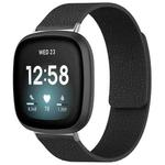 For Fitbit Versa 4/Versa3/Sense2/Sense xDfind Litchi Texture Magnetic Silicone Watch Band(Black)