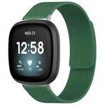 For Fitbit Versa 4/Versa3/Sense2/Sense xDfind Litchi Texture Magnetic Silicone Watch Band(Dark Green)