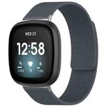 For Fitbit Versa 4/Versa3/Sense2/Sense xDfind Litchi Texture Magnetic Silicone Watch Band(Grey)