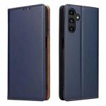 For Samsung Galaxy A56 5G Fierre Shann PU Genuine Leather Texture Phone Case(Blue)