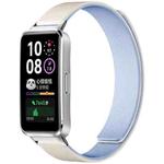 For Huawei Band 10 / 9 / 8 xDfind Litchi Texture Magnetic Silicone Watch Band(White Blue)