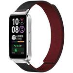 For Huawei Band 10 / 9 / 8 xDfind Litchi Texture Magnetic Silicone Watch Band(Black Red)