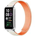 For Huawei Band 10 / 9 / 8 xDfind Litchi Texture Magnetic Silicone Watch Band(Starlight Orange)