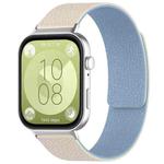 For Huawei Watch Fit4 / Fit4 Pro / Fit3 xDfind Litchi Texture Magnetic Silicone Watch Band(White Blue)