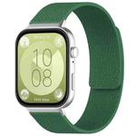 For Huawei Watch Fit4 / Fit4 Pro / Fit3 xDfind Litchi Texture Magnetic Silicone Watch Band(Dark Green)