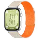 For Huawei Watch Fit4 / Fit4 Pro / Fit3 xDfind Litchi Texture Magnetic Silicone Watch Band(Starlight Orange)